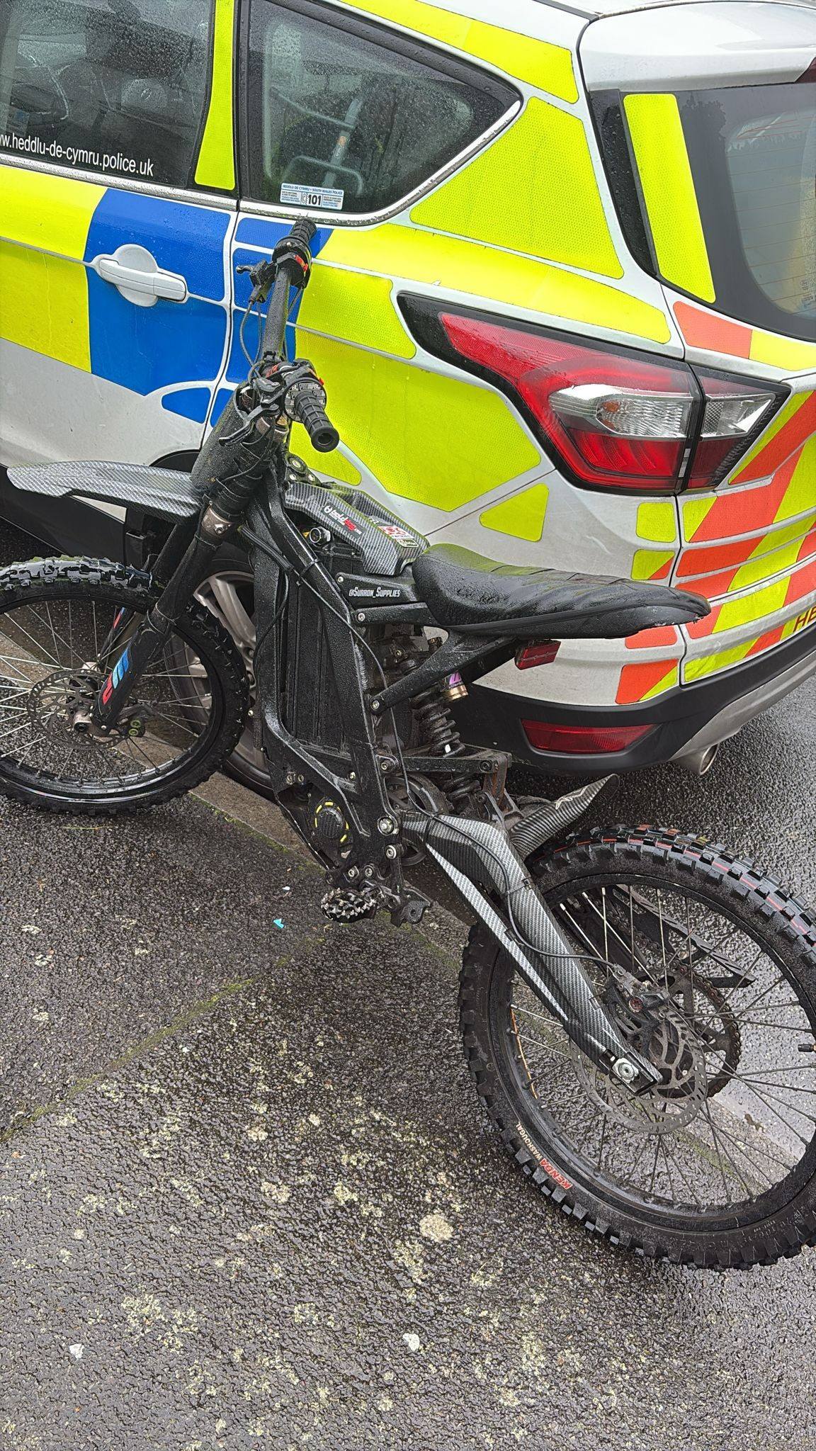 Featured image for “Sur-Ron bike seized on Gurnos estate by Merthyr police”