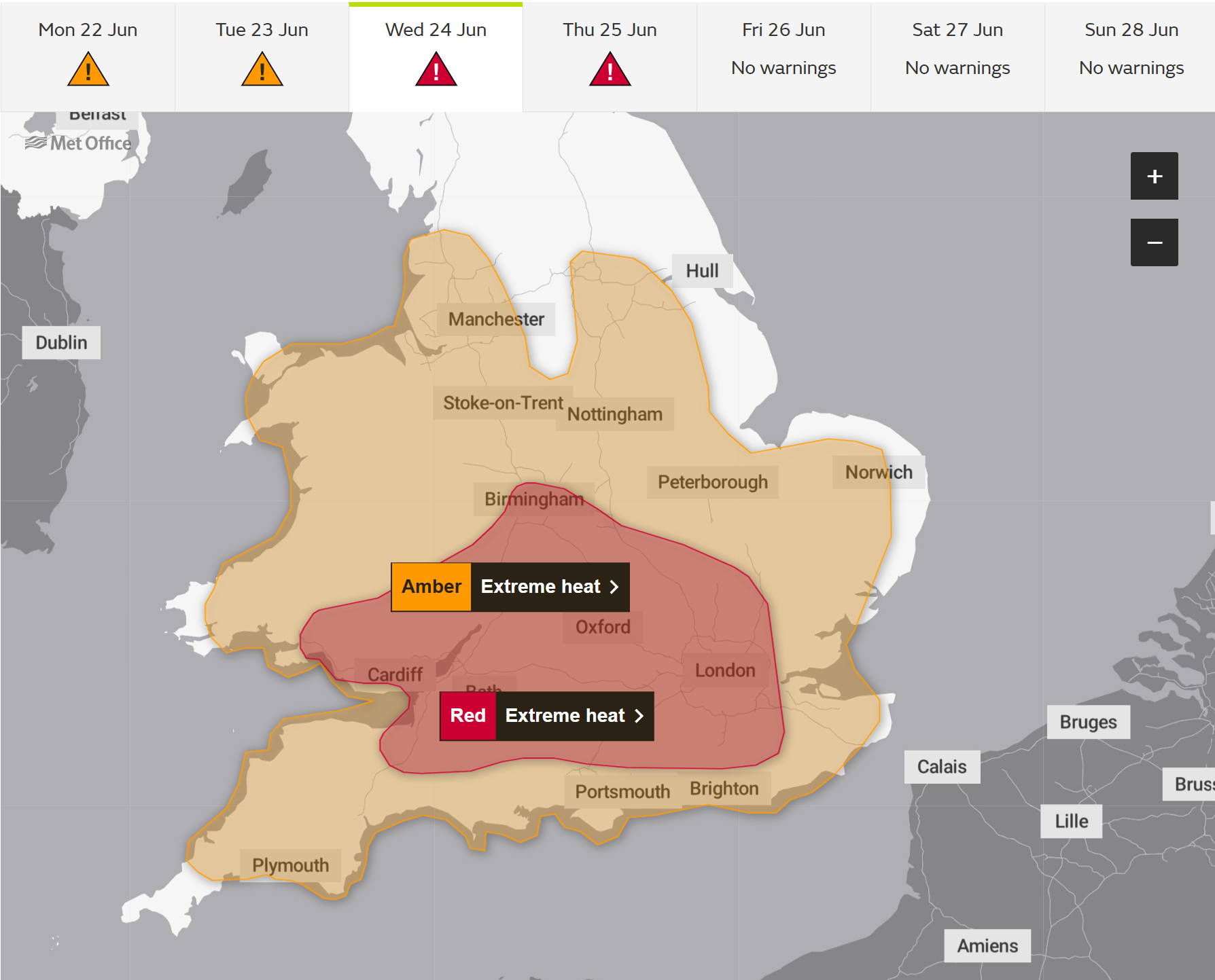 Featured image for “Red heat warning issued across parts of Wales for first time”